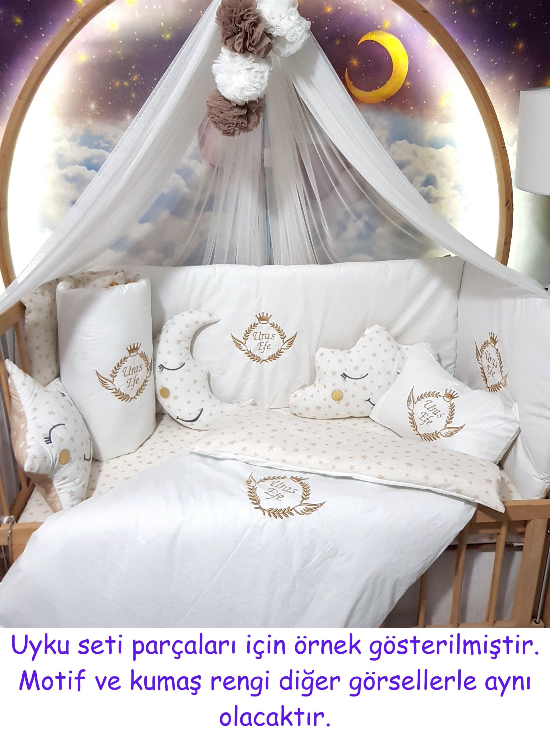 B7-Nakışlı_Uyku_Seti_Bebek_İsimli_Başak_ve_Taç_Motif_Park_Beşik_Cibinlik_(4) Yorgan, Çarşaf, Yastık, Nevresim Takımı, Nevresim Seti , Beşik Yan Koruma , Beşik Kenar Korumalık , Lüks Cibinlik , Cibinlik Aparatı