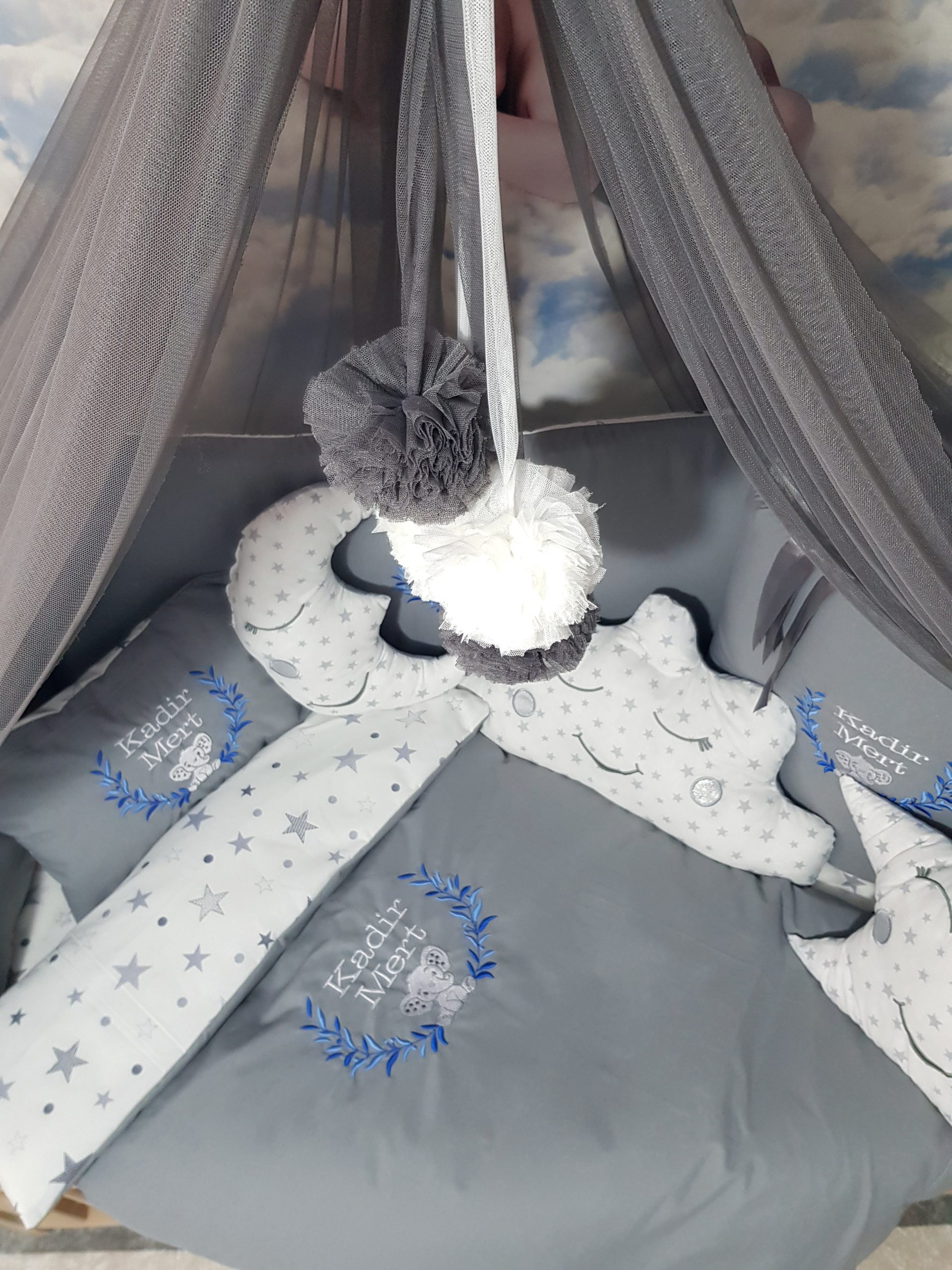 Nakışlı Uyku Seti, Yorgan, Çarşaf, Yastık, Nevresim Takım, Nevresim Seti, Beşik Yan Koruma