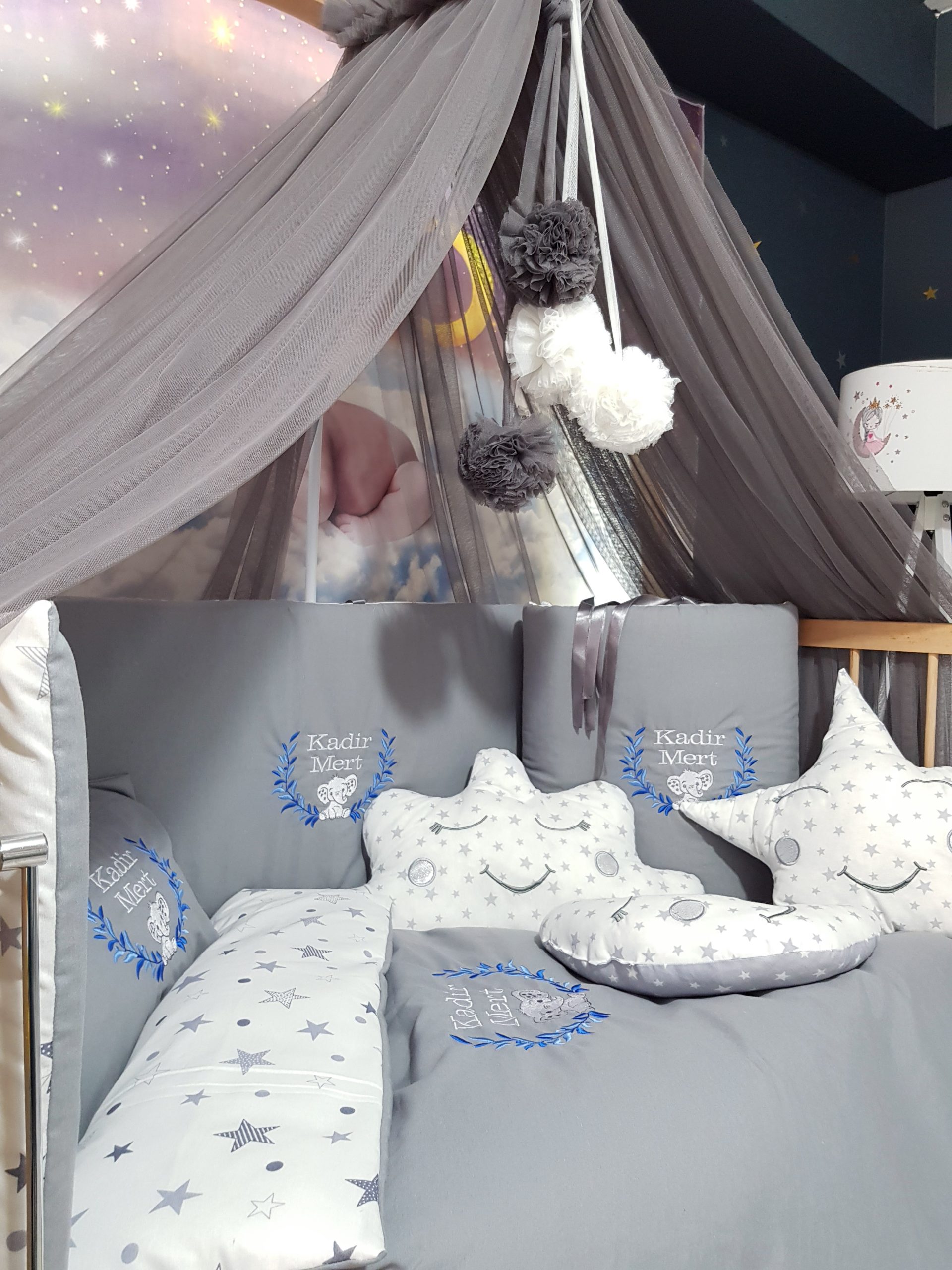 Nakışlı Uyku Seti, Yorgan, Çarşaf, Yastık, Nevresim Takım, Nevresim Seti, Beşik Yan Koruma