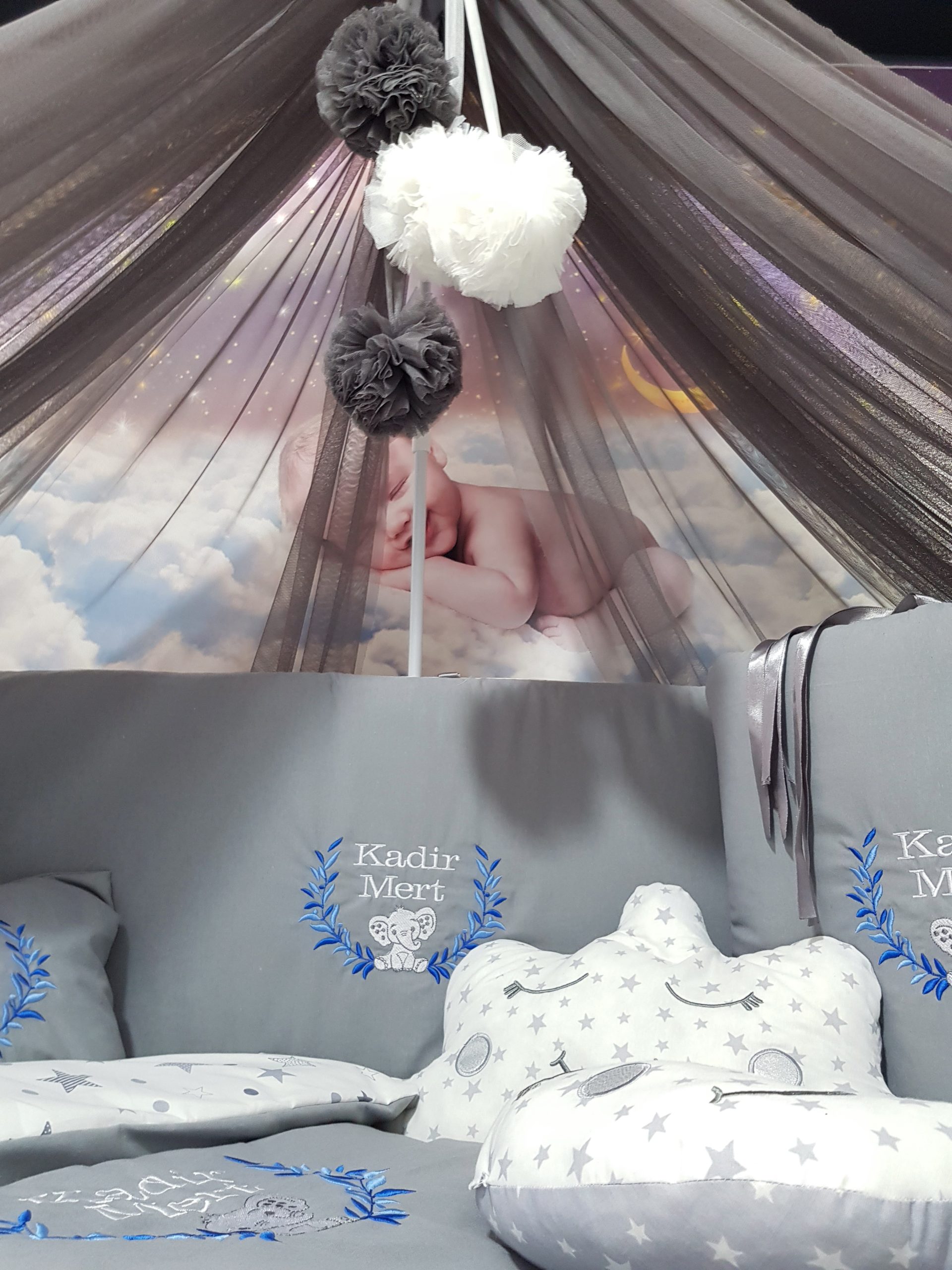 Nakışlı Uyku Seti, Yorgan, Çarşaf, Yastık, Nevresim Takım, Nevresim Seti, Beşik Yan Koruma