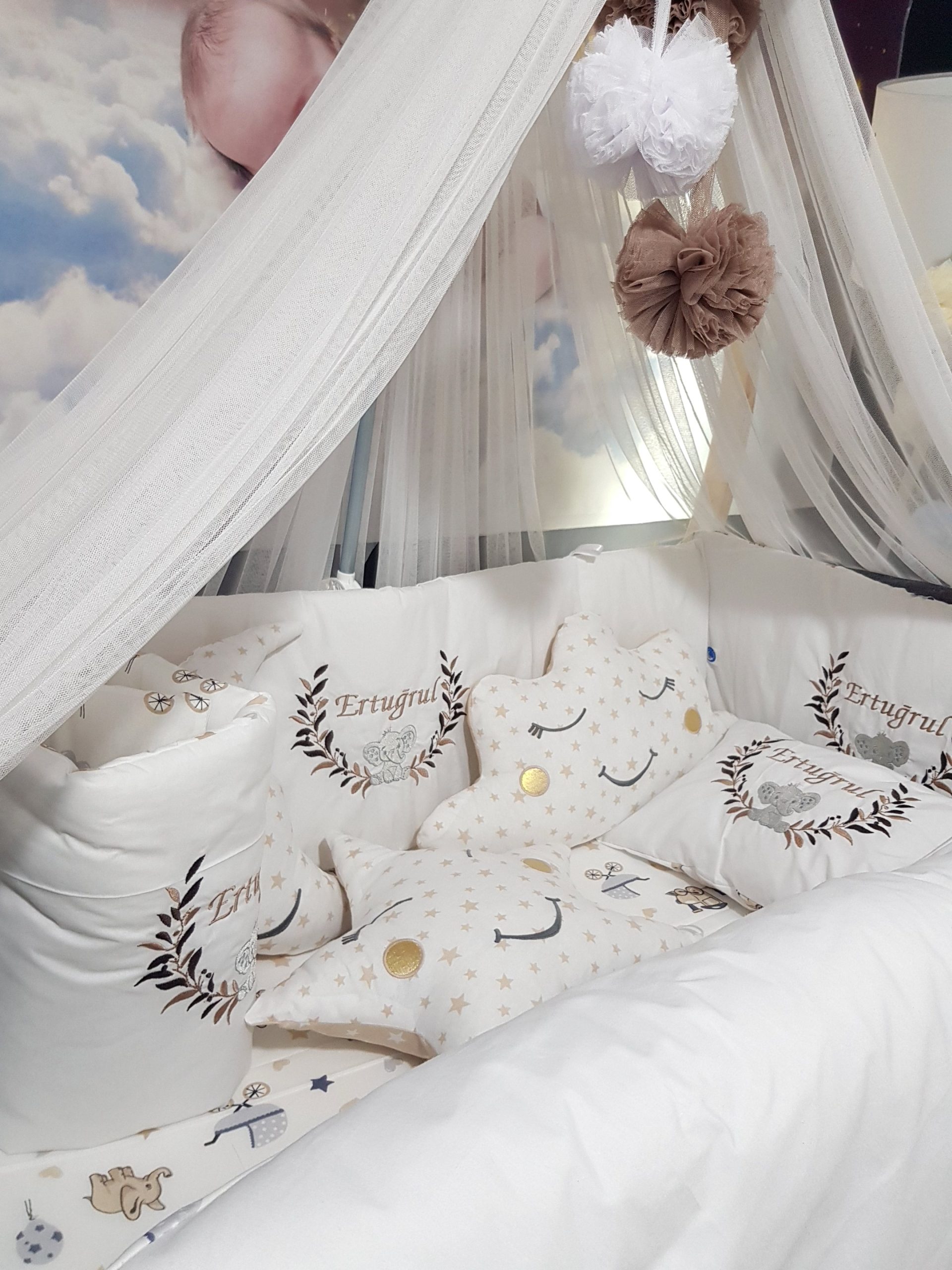 H7_Bebek_Uyku_Seti_Yaprak_Dalı_ve_Fil_Nakışlı_Modeli_(13) Bebek İsimli Kişiye Özel, Nakışlı Bebek Uyku Seti, İsme Özel Nakışlı Uyku Seti, Bebek İsimli Uyku Seti