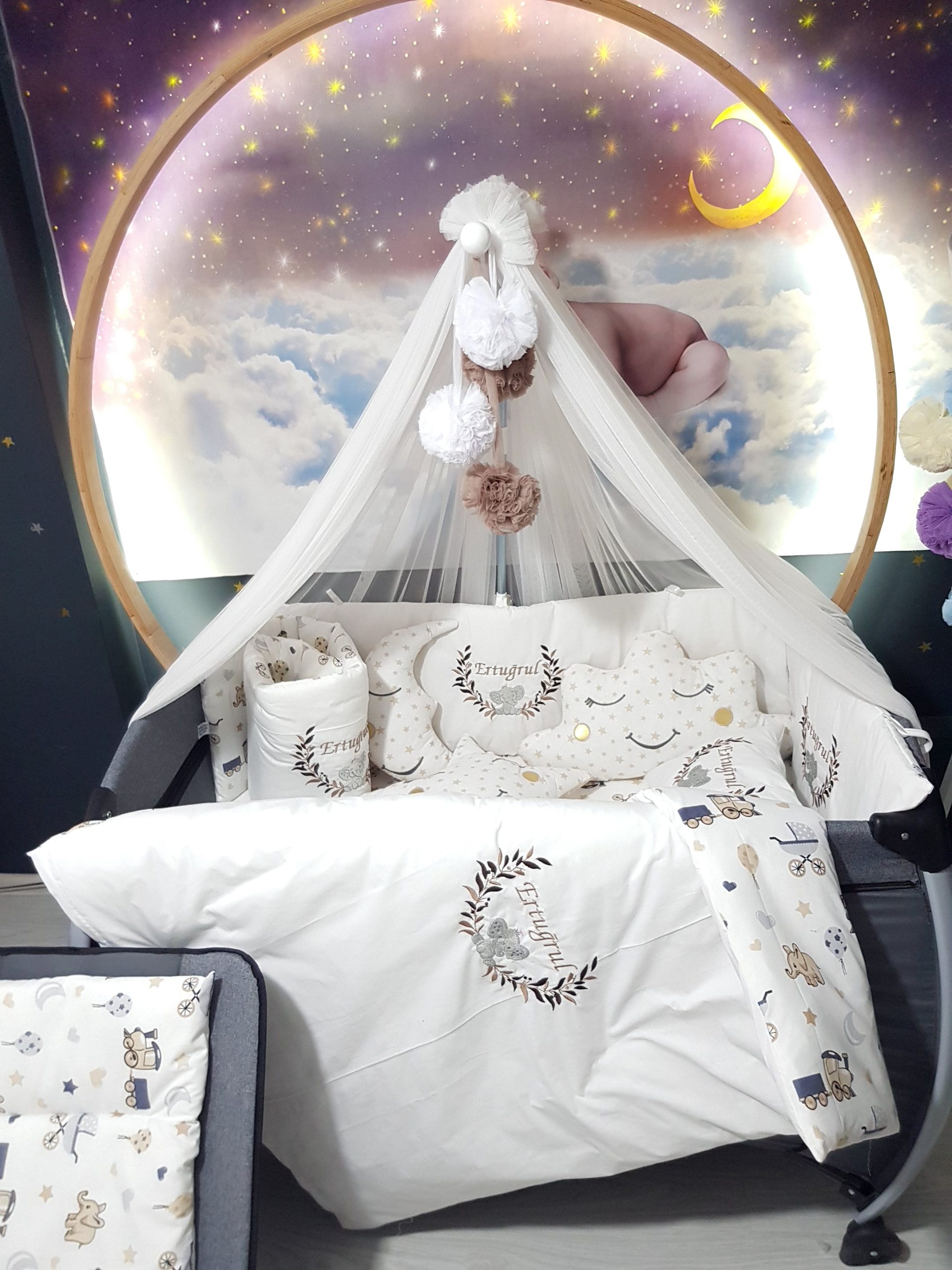 H7_Bebek_Uyku_Seti_Yaprak_Dalı_ve_Fil_Nakışlı_Modeli_(14) Bebek İsimli Kişiye Özel, Nakışlı Bebek Uyku Seti, İsme Özel Nakışlı Uyku Seti, Bebek İsimli Uyku Seti