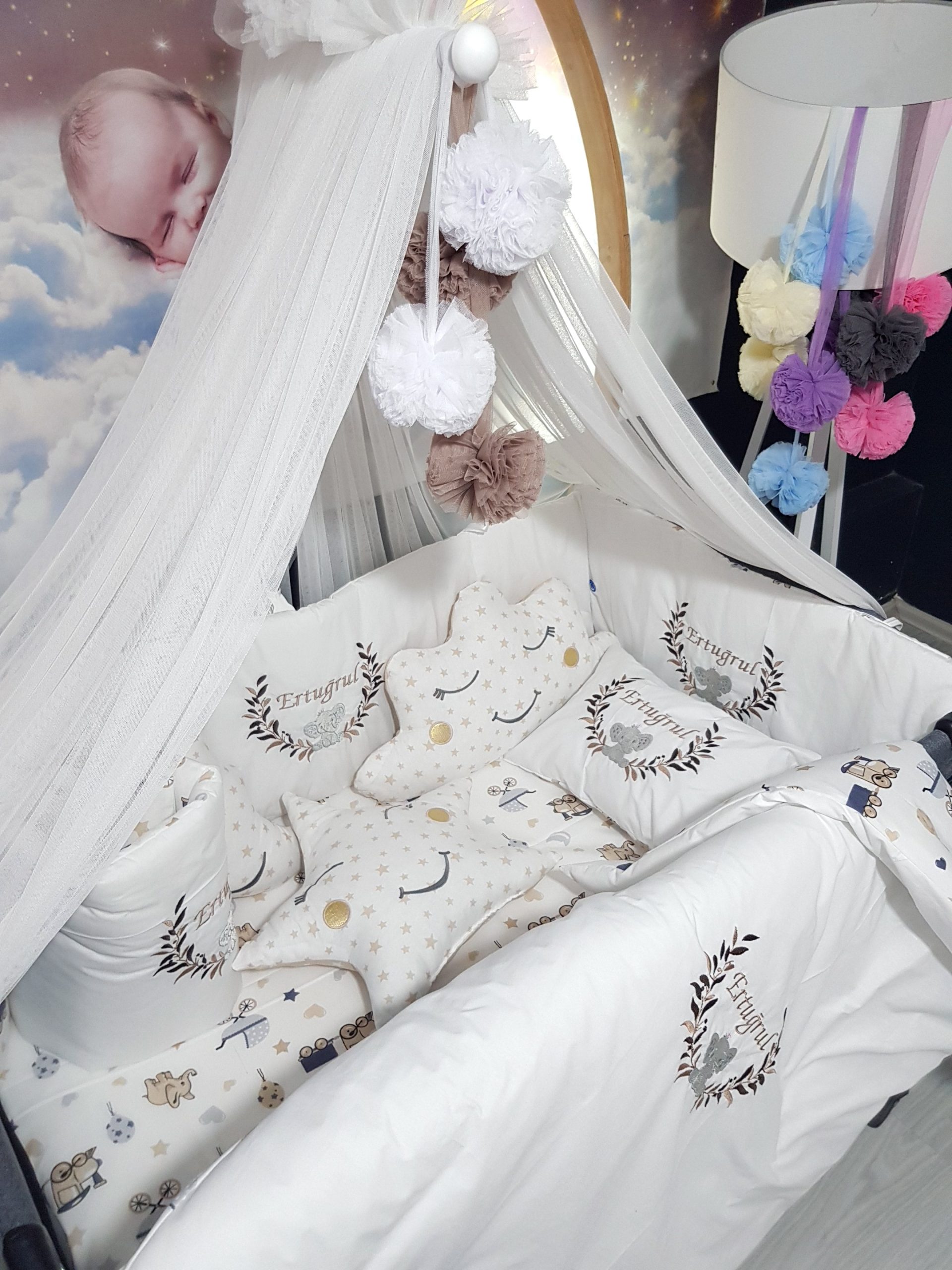 H7_Bebek_Uyku_Seti_Yaprak_Dalı_ve_Fil_Nakışlı_Modeli_(16) Bebek İsimli Kişiye Özel, Nakışlı Bebek Uyku Seti, İsme Özel Nakışlı Uyku Seti, Bebek İsimli Uyku Seti