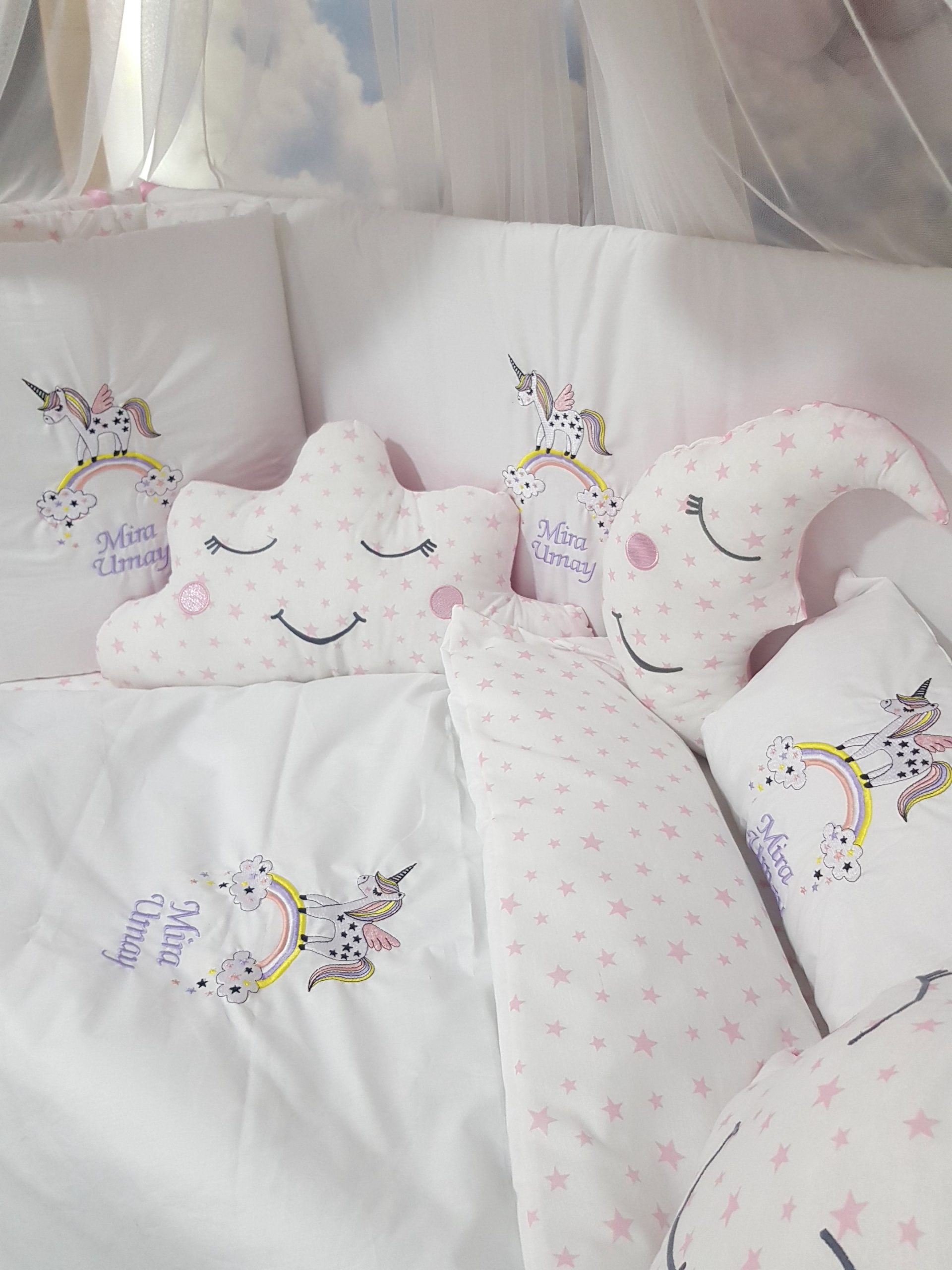 Nakışlı bebek uyku setleri , Bebek uyku seti , Bebek odası dekorasyonu