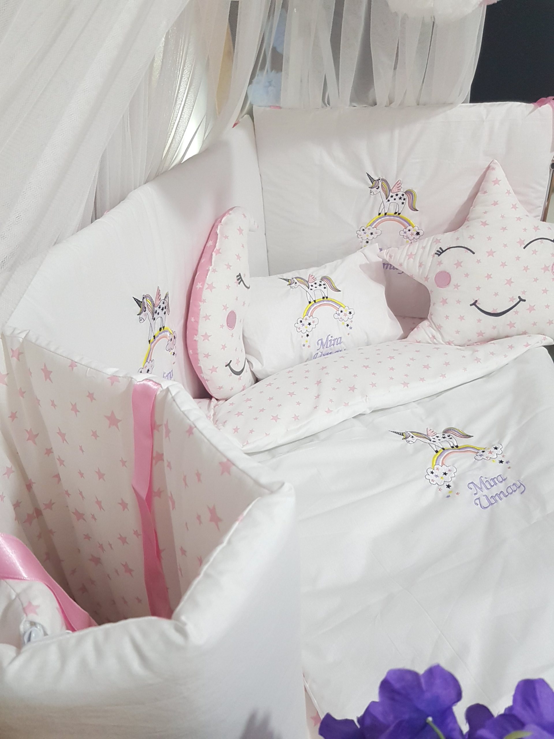 Nakışlı bebek uyku setleri , Bebek uyku seti , Bebek odası dekorasyonu