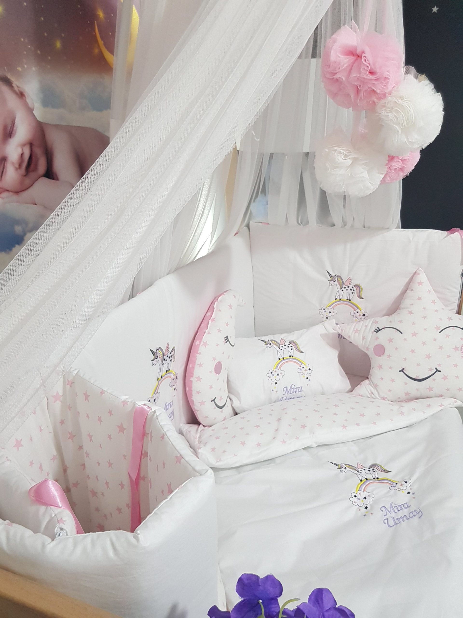 Nakışlı bebek uyku setleri , Bebek uyku seti , Bebek odası dekorasyonu