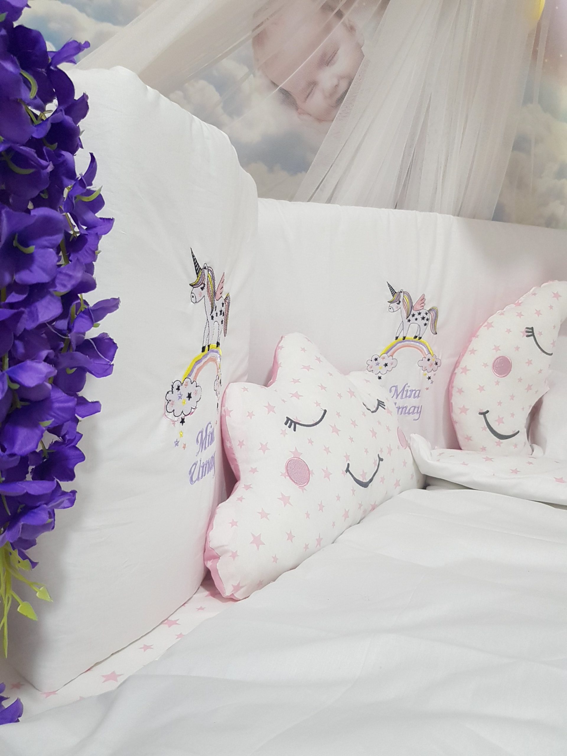 Nakışlı bebek uyku setleri , Bebek uyku seti , Bebek odası dekorasyonu