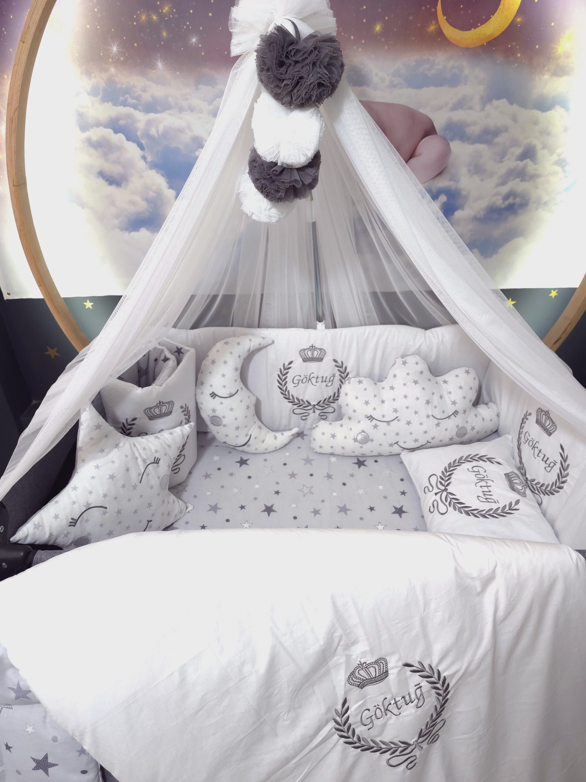 B2_Nakışlı_Bebek_Uyku_Seti_İsim_ve_Başak_Nakış_Motifli_Beşik_Kenar_Korumalık_(3) Nevresim Takımı, Nevresim Seti, Beşik Yan Koruma, Beşik Kenar Korumalık