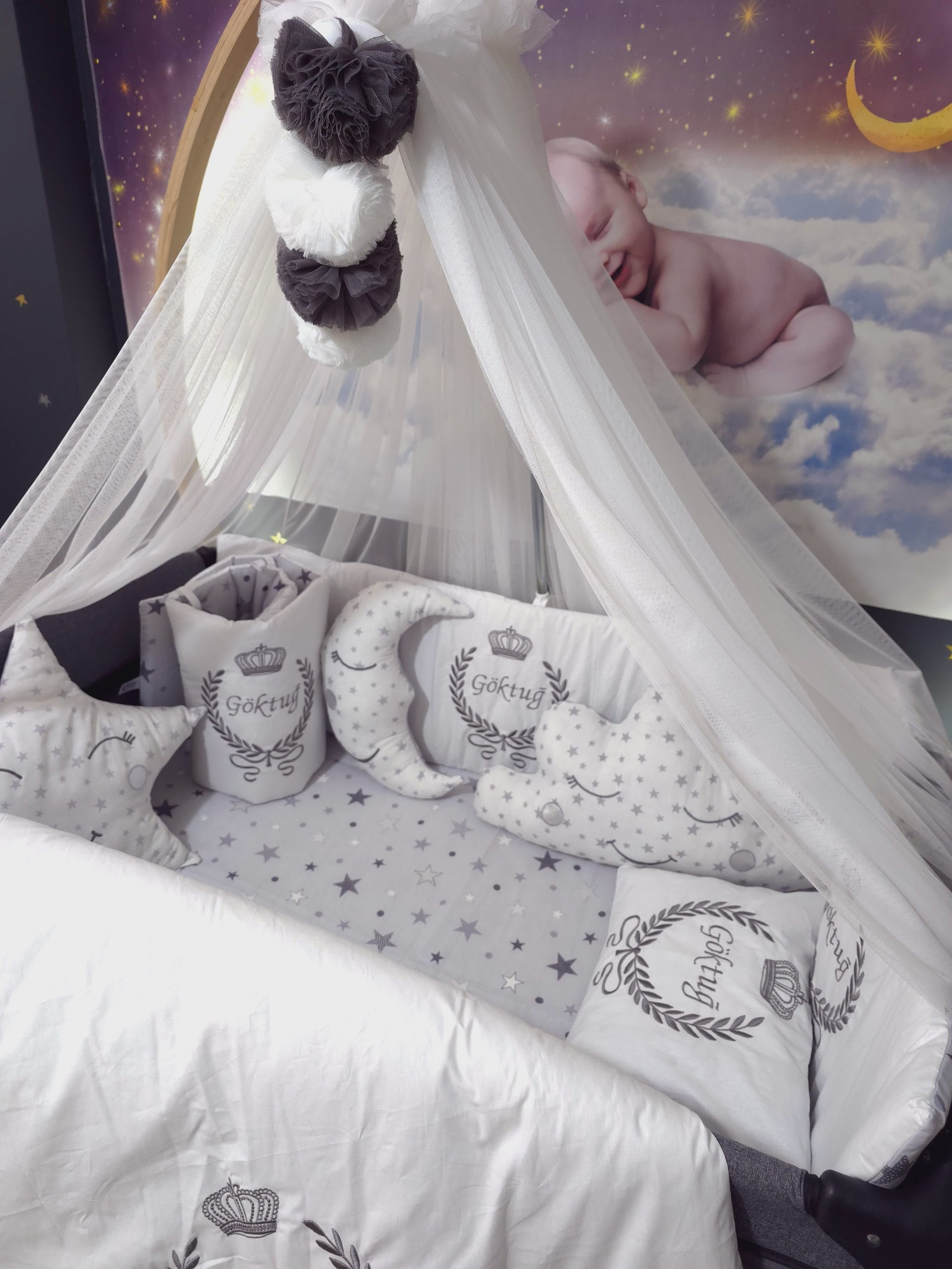 B2_Nakışlı_Bebek_Uyku_Seti_İsim_ve_Başak_Nakış_Motifli_Beşik_Kenar_Korumalık_(7) Nevresim Takımı, Nevresim Seti, Beşik Yan Koruma, Beşik Kenar Korumalık