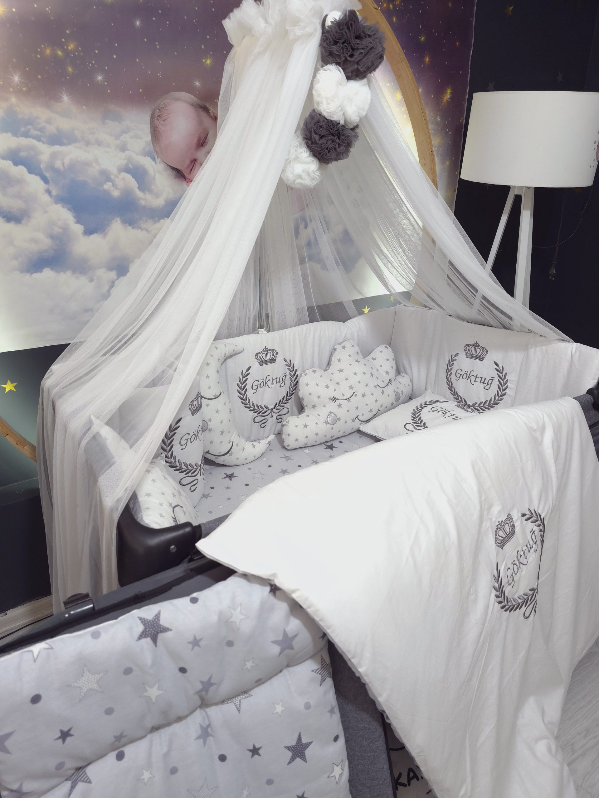 B2_Nakışlı_Bebek_Uyku_Seti_İsim_ve_Başak_Nakış_Motifli_Beşik_Kenar_Korumalık_(8) Nevresim Takımı, Nevresim Seti, Beşik Yan Koruma, Beşik Kenar Korumalık