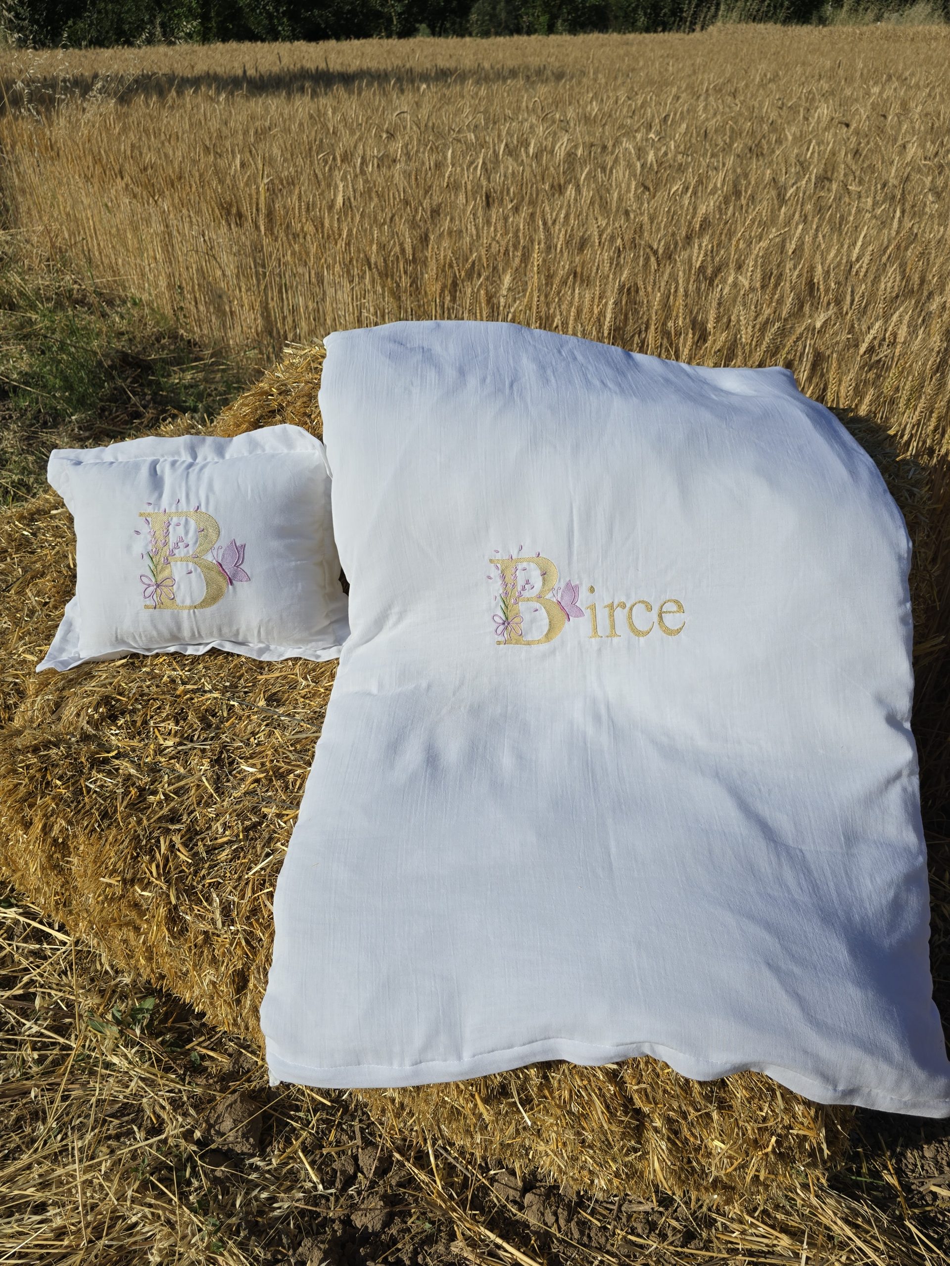 Nakışlı Bebek Uyku Seti İsimli, Müslin Bebek Nevresim Takımı