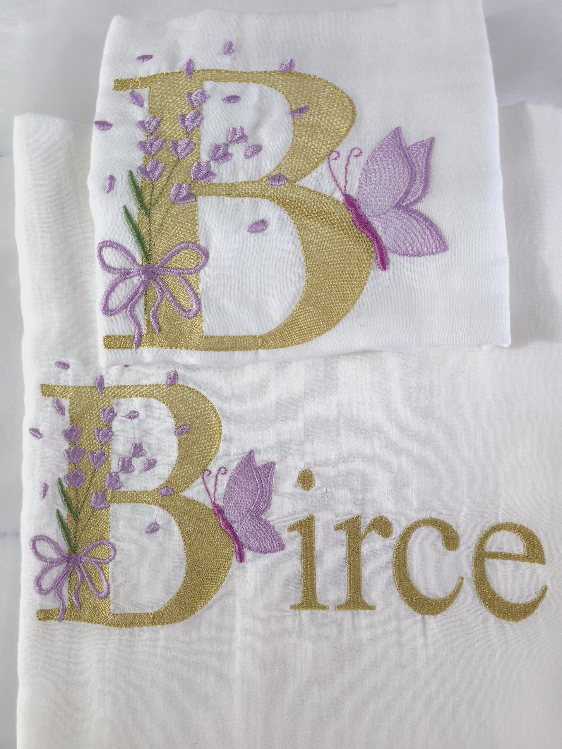 Nakışlı Bebek Uyku Seti İsimli, Müslin Bebek Nevresim Takımı