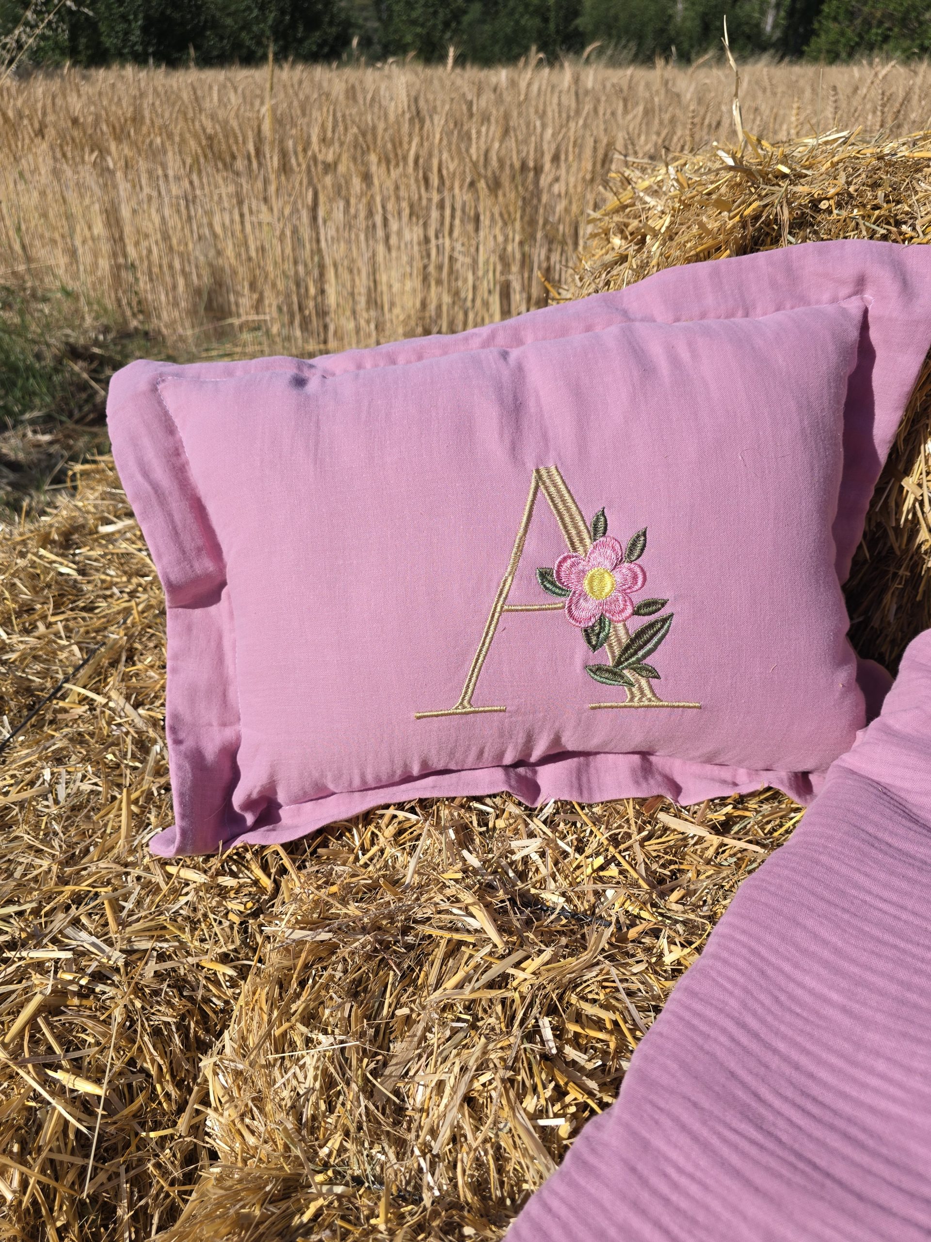 Müslin Yorgan Kılıfı, Müslin Yastık, Bebek Uyku Seti İsimli, Bebek Nevresim Takımı, Nakışlı Müslin Kumaş Battaniye