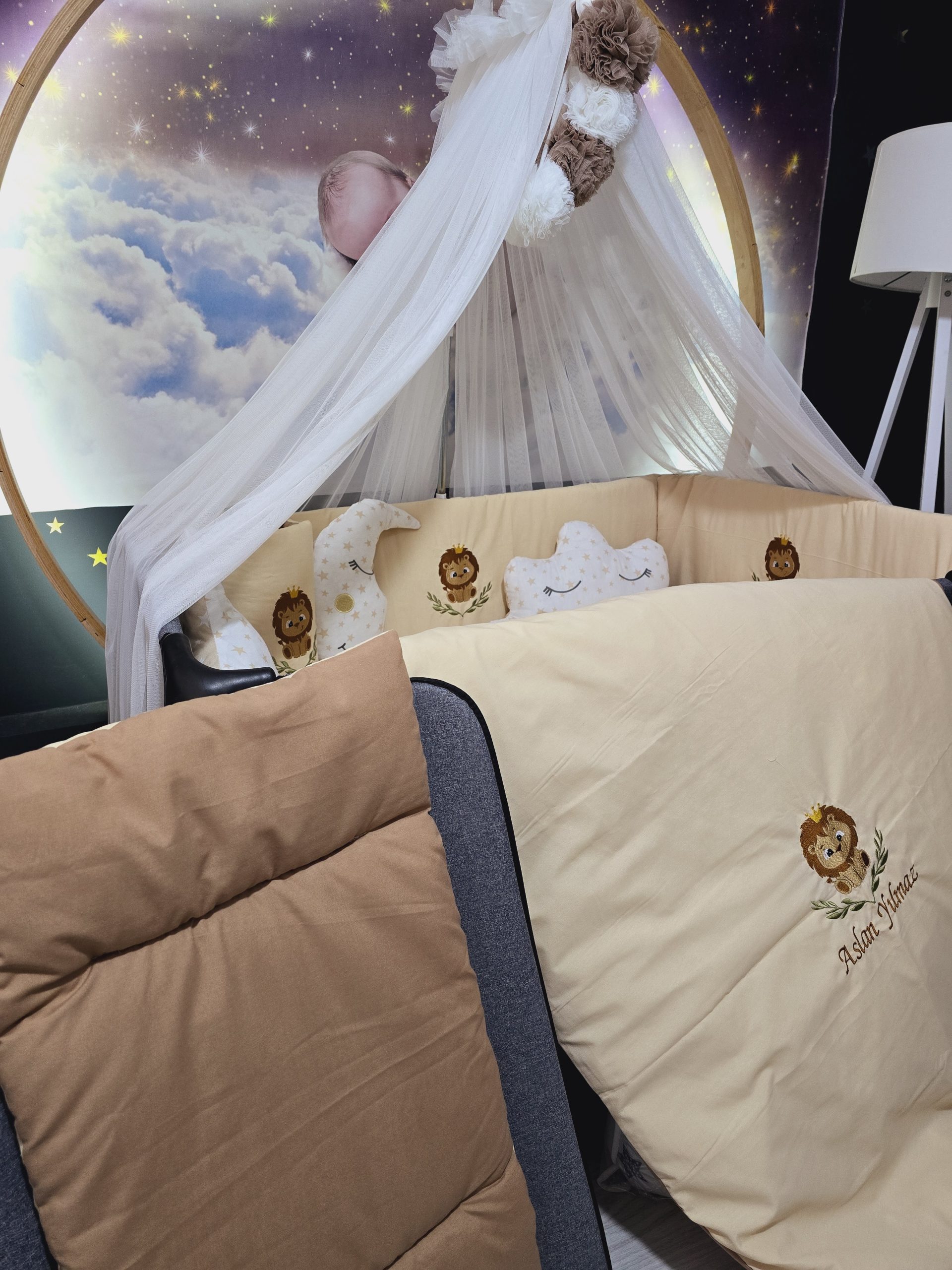 Mobilya Beşik , Sepet Beşik , Uyku Arkadaşı Yastık , Ay Bulut Yıldız Süs Yastıkları , Nakışlı Kırlent