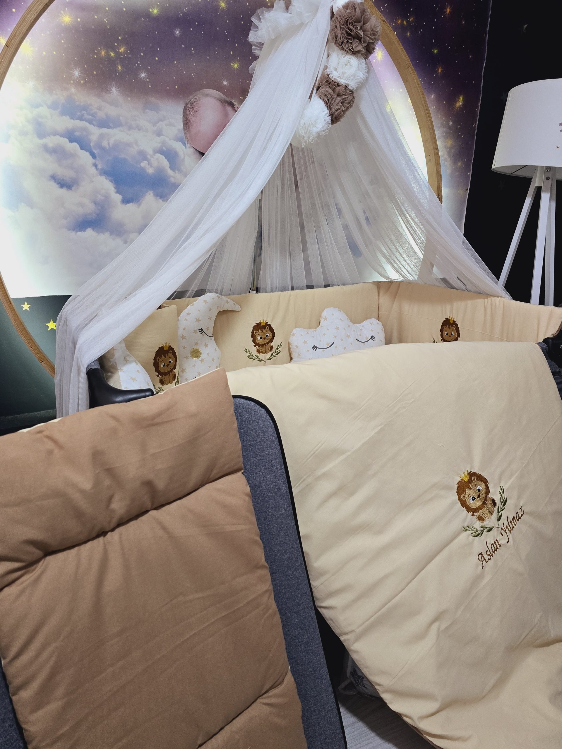 Mobilya Beşik , Sepet Beşik , Uyku Arkadaşı Yastık , Ay Bulut Yıldız Süs Yastıkları , Nakışlı Kırlent