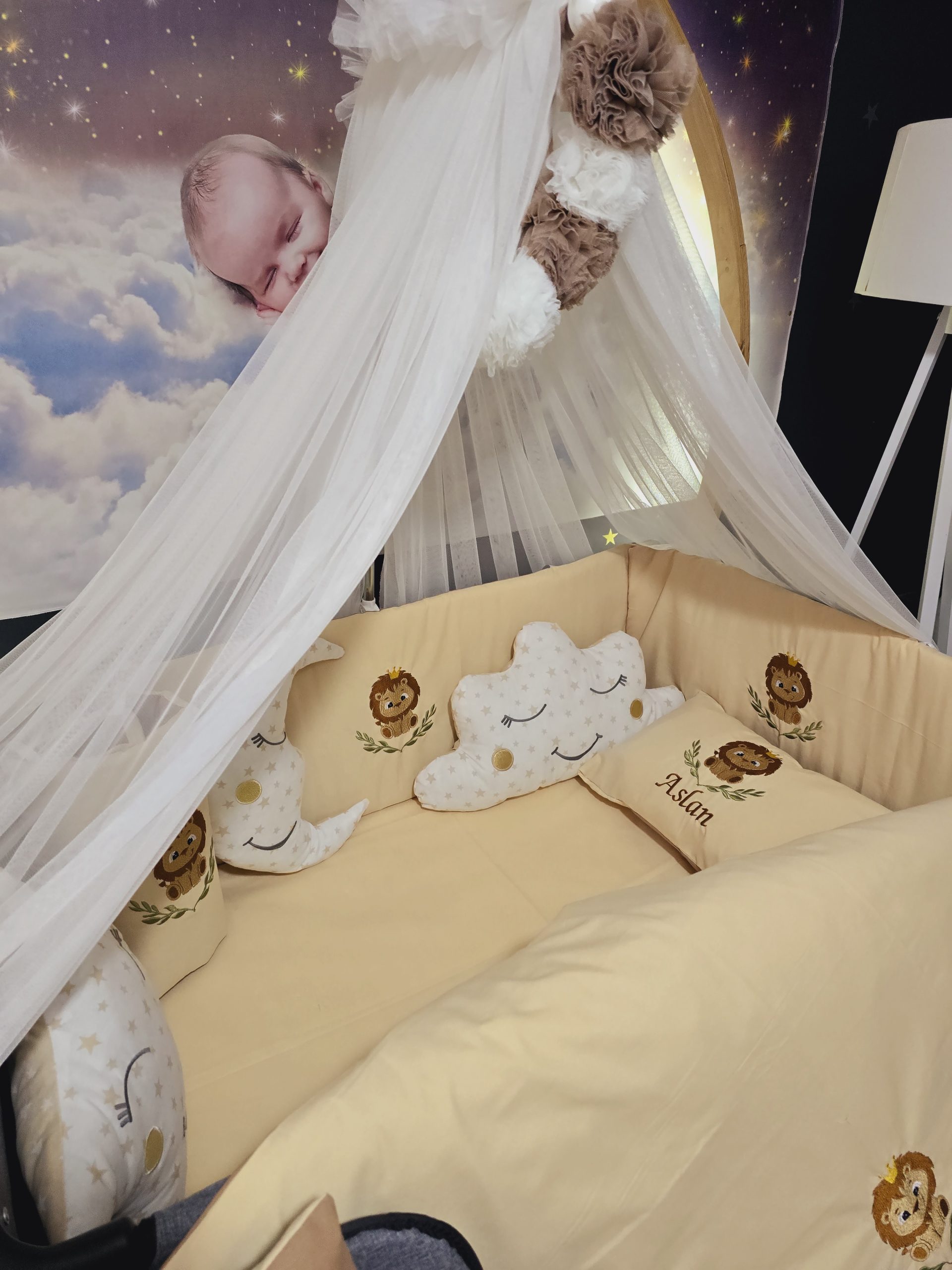 Mobilya Beşik , Sepet Beşik , Uyku Arkadaşı Yastık , Ay Bulut Yıldız Süs Yastıkları , Nakışlı Kırlent