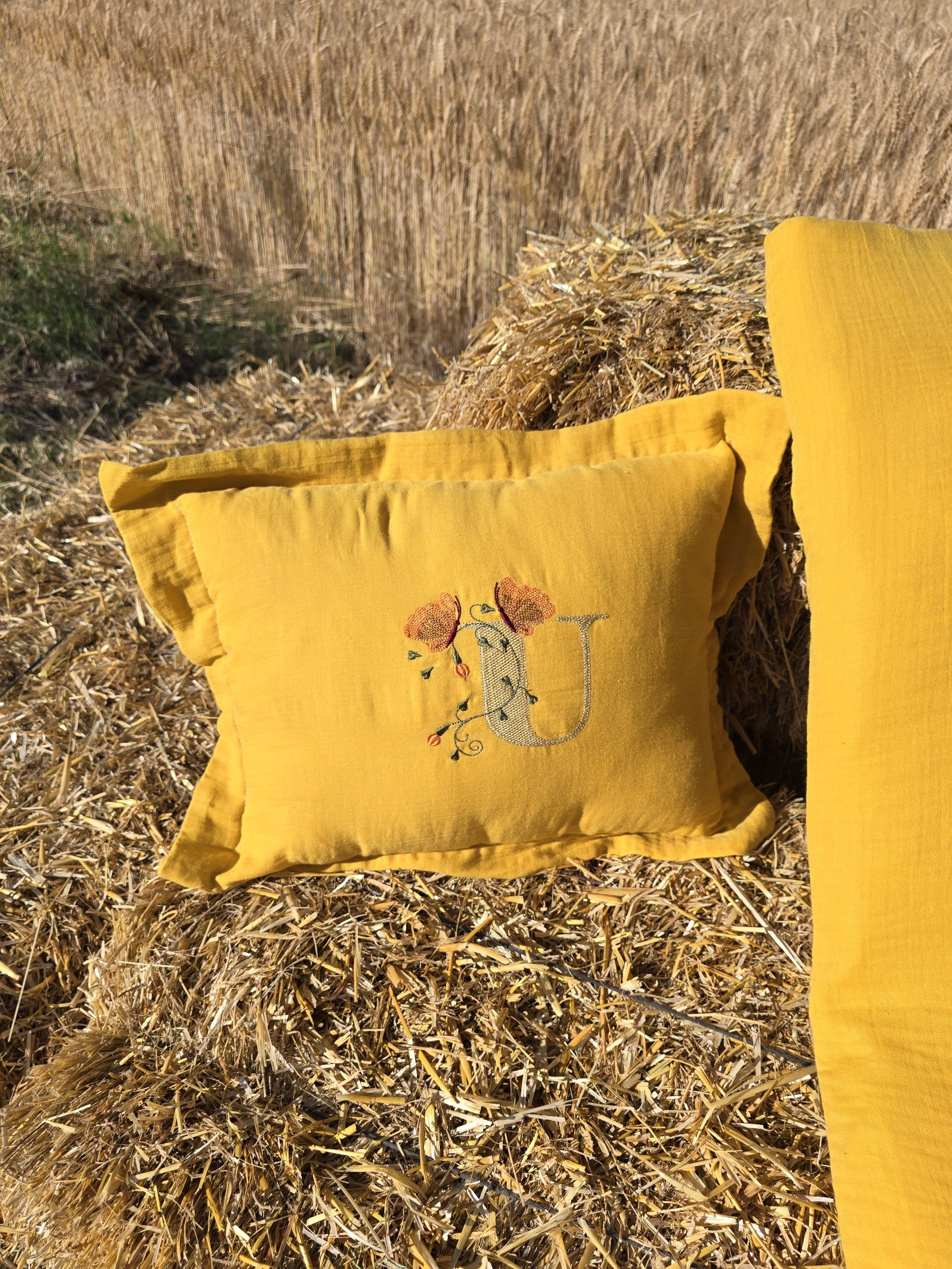 Nakışlı Bebek Uyku Seti İsimli, Müslin Kumaş Yorgan, Müslin Kumaş Yastık