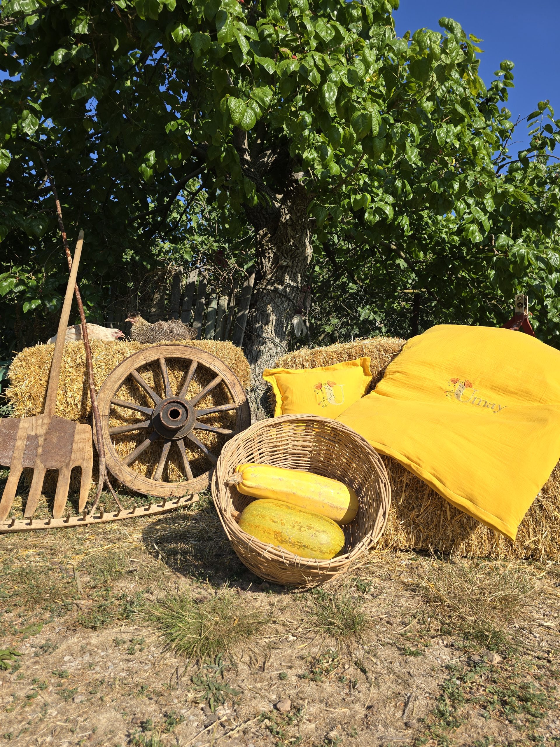 Nakışlı Bebek Uyku Seti İsimli, Müslin Kumaş Yorgan, Müslin Kumaş Yastık