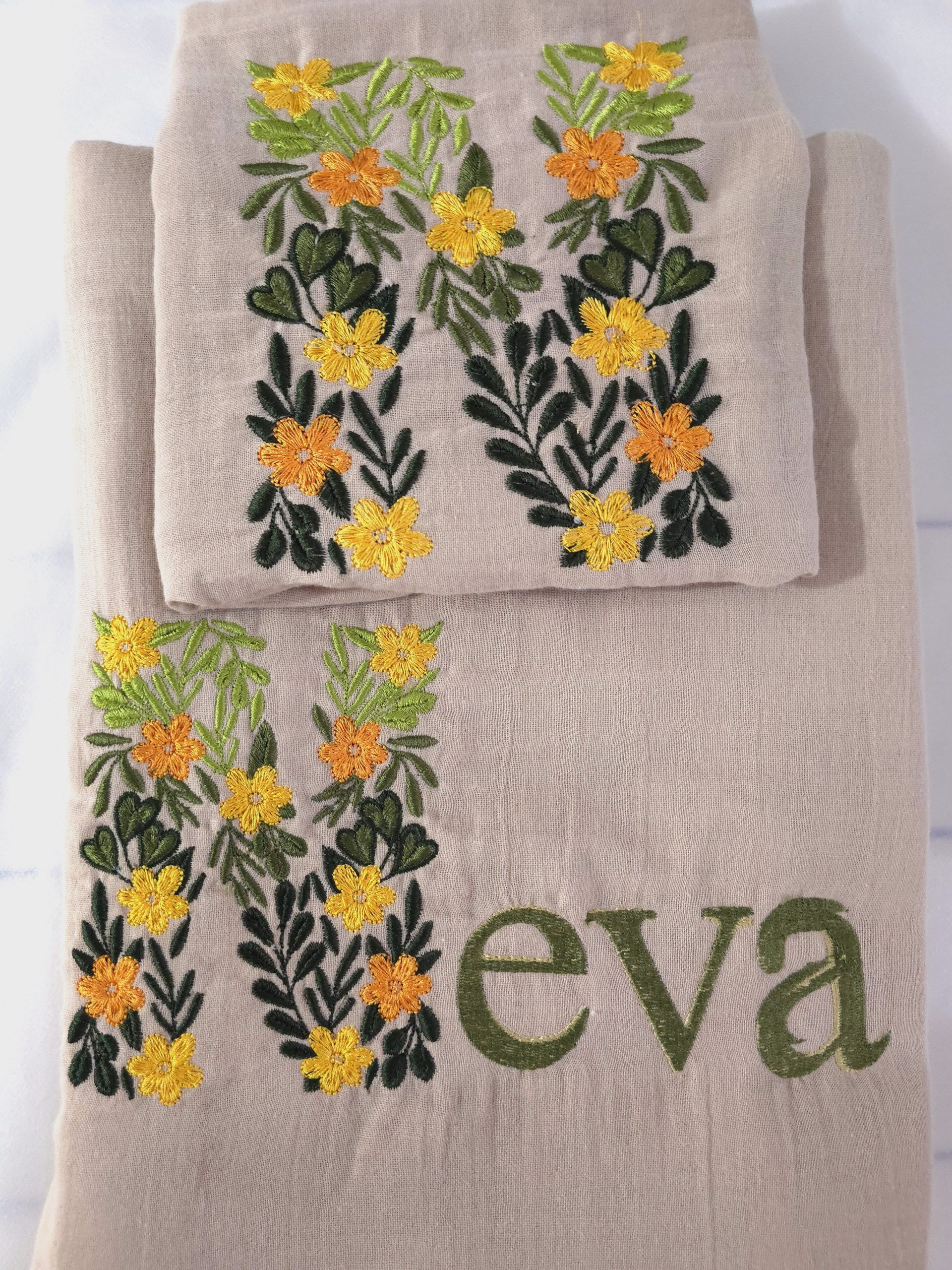 Nakışlı Müslin Kumaş Kırlent, Nakışlı Bebek Uyku Seti İsimli, Müslin Bebek Nevresim Takımı, Müslin Bebek Battaniye