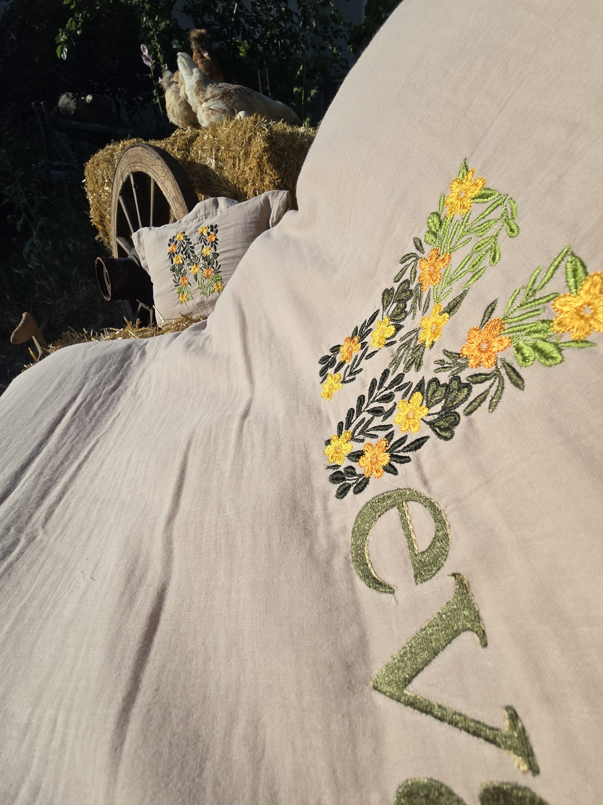 Nakışlı Müslin Kumaş Kırlent, Nakışlı Bebek Uyku Seti İsimli, Müslin Bebek Nevresim Takımı, Müslin Bebek Battaniye