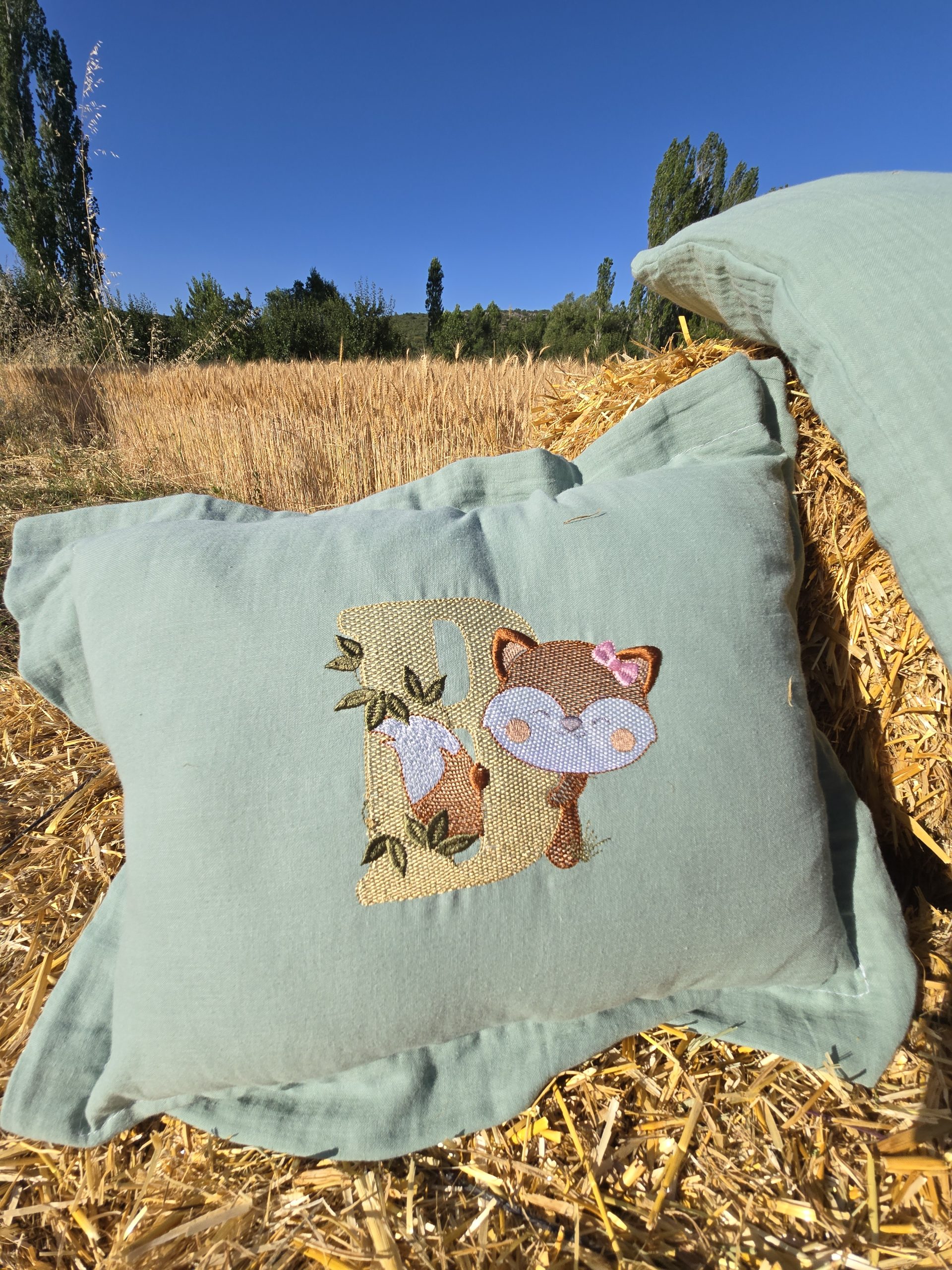 Yeşil_Müslin_Kumaş_Bebek_Uyku_Seti_Battaniye_Pike_Yorgan_Yastık_Nakışlı_(19) Bebek Uyku Seti, Bebek Nevresim Takımı, Nakışlı Müslin Kumaş Battaniye