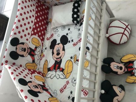 60x120 Kırmızı Mickey Mouse Avantajlı Karakter Serisi Uyku Seti