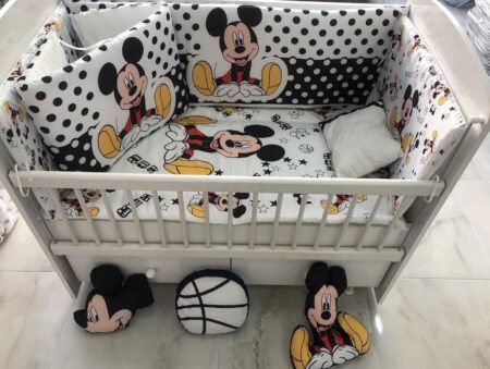 60x120 Siyah Mickey Mouse Avantajlı Karakter Serisi Uyku Seti