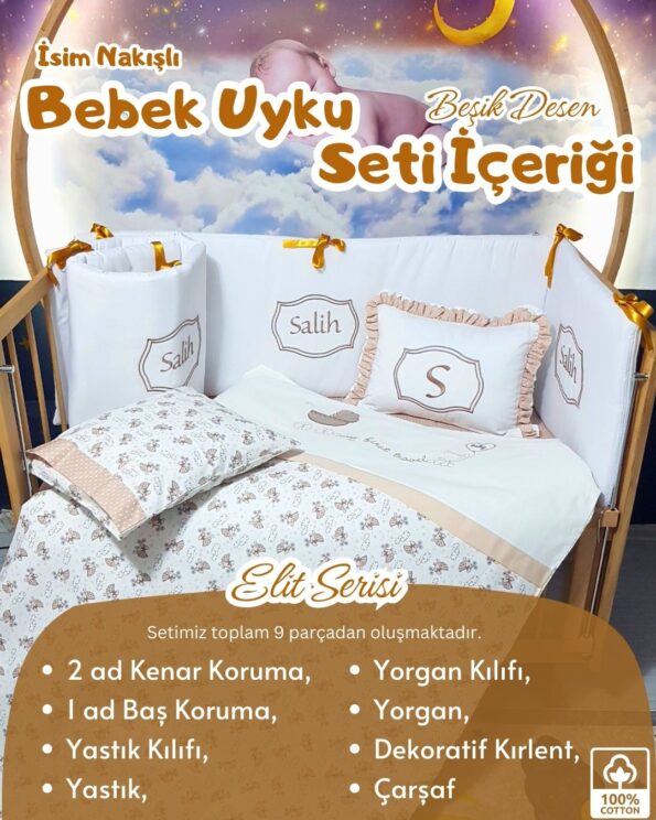 Nakışlı Uyku Seti, İsimli Bebek Uyku Seti