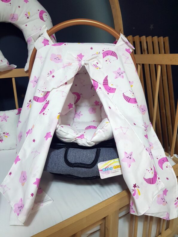 7 parçalık bebek ihtiyaç seti, annenin ihtiyaç duyacağı tüm yenidoğan ürünlerini bir araya getiriyor. İçeriğinde babynest anne yanı yatağı, yumuşacık bebek baş yastığı, pratik emzirme yastığı, çok amaçlı emzirme destek minderi, şık ve kişiselleştirilebilir puset örtüsü, konforlu puset minderi ve kullanışlı emzirme önlüğü yer alıyor.