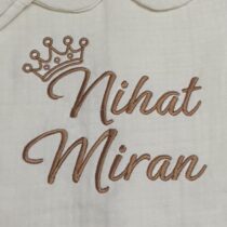 Müslin Hastane Çıkışı 4 Katlı %100 Pamuk İsimli Yenidoğan Takımı (0-3 Ay)