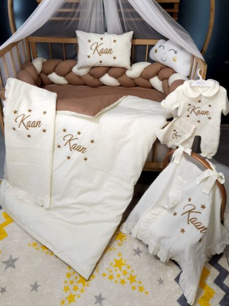 yenidoğan müslin tulum, müslin hastane çıkışı bebek kıyafeti