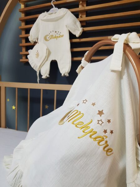 müslin hastane çıkışı, Bebeğinizin İlk Anları İçin Zarif ve Nefes Alan Müslin Set