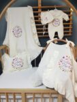 Müslin Hastane Çıkışı 10 Parça Kız Bebek Seti - C15 1 müslin-hastane-çıkışı-pamuk-C15-(1)