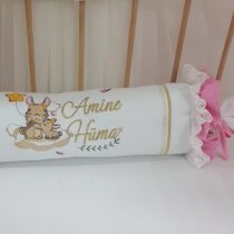 Dantelli Silindir Şeker Yastık, simli Bebek Yastığı