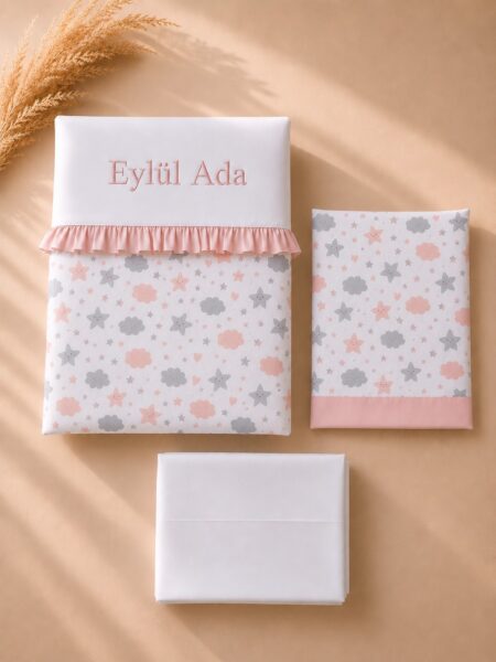 isim nakışlı bebek nevresim takımı